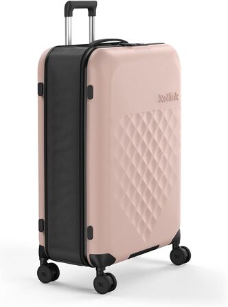 Чемодан Rollink Vega 360, чорний, 104L, 4 колеса, інноваційний замок, міцний, екологічний, для перевірки багажу