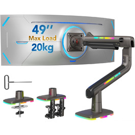 Кріплення для монітора HUANUO для Ultrawide до 49 дюймів, 18 кг, регульований кронштейн, VESA 100x100mm (RGB)