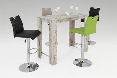 Miranda Bar Stool - Adjustable Height, 360° Swivel, Faux Leather - Black