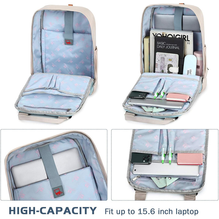 Рюкзак Myhozee для чоловіків та жінок з відділенням для ноутбука 15.6 дюймів, антикрадійний, водонепроникний, для роботи, навчання, подорожей, сірого кольору