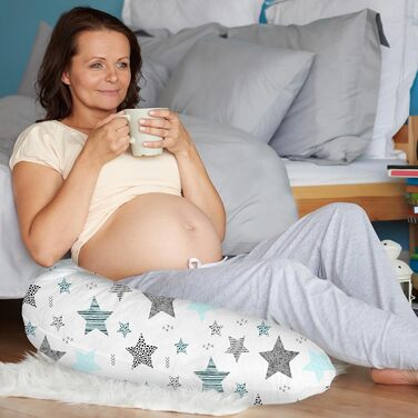 Подушка для вагітних Amilian Stillkissen 170 см XXL - подушка для сну на боці, підтримка тіла, Body Pillow для годування (Тюрковий)