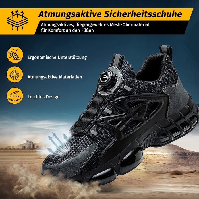 Черевики робочі чоловічі S3 Explorer 3.0. Легкі, спортивні, з поворотним замикачем. Захист від удару та проколу. Чорний.