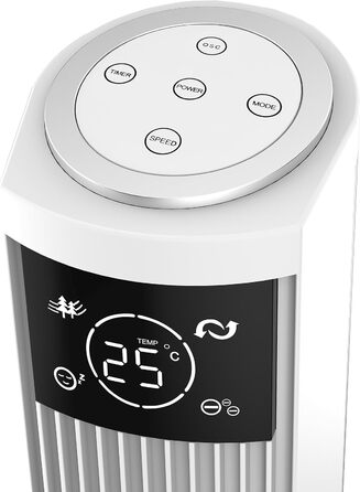 Вентилятор турецький Be Cool 121 см, 3 швидкості, осциляція, LED-дисплей, таймер 12год, іонізатор, пульт, білий, 45W