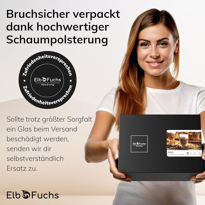 Набір склянок для лате макіато, 4 шт по 350 мл, з подвійними стінками | Ідеально для кави, чаю, капучино | Paris - Set4