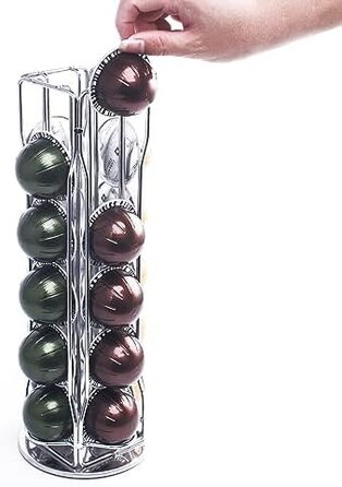 Тримач для капсул Nespresso Vertuo Sevenline – органайзер карусель на 20 капсул (срібний)