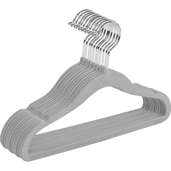 Плечики для дитячого одягу Utopia Home з велюру (30 шт.) – 27,9 см (11 дюймів) – міцні, неслизькі, сірі