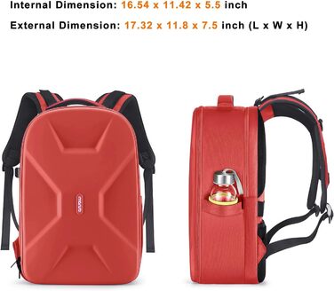 MOSISO Рюкзак для камери, DSLR/SLR/беззеркальна фототехніка, 15-16 дюймів, водонепроникний, з відділенням для штатива та ноутбука, сумісний з Canon/Nikon/Sony (Червоний)