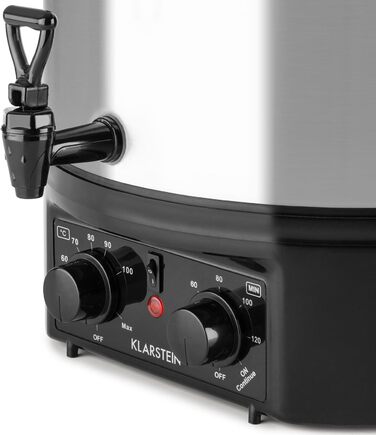 Klarstein Biggie Small - Canning Machine, Canning Pot, Preserving Pot, Mulled Wine Machine, electric, 16L capacity, 2000 watts, adjustable temperature, timer up to 120 minutes, silver