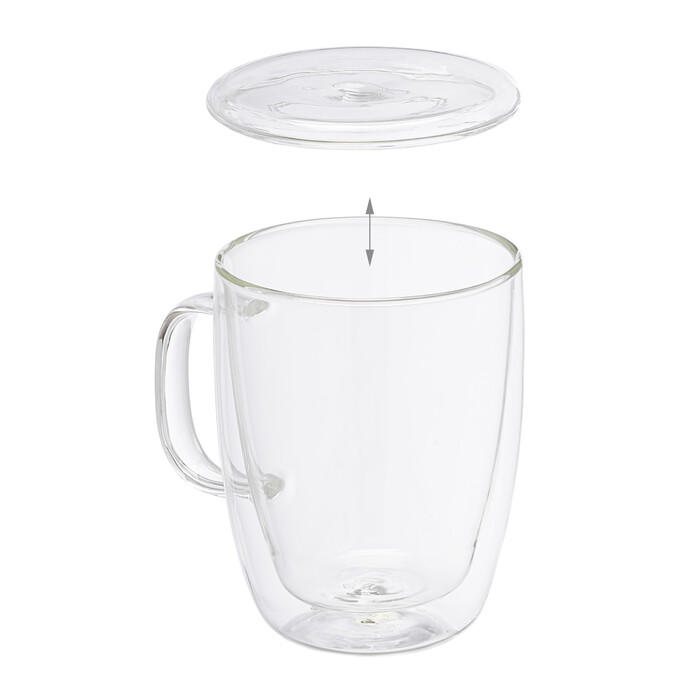 Relaxdays Double-Walled Coffee Glasses, 2-Piece Set