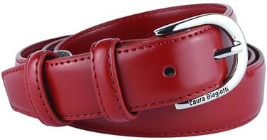 Жіночий шкіряний ремінь Biagiotti, червоний, 3 см, регульований, з подарунковою коробкою (110 см)
