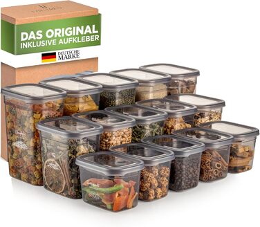 Герметичні контейнери для зберігання їжі | Набір 25 контейнерів | Без BPA | Для крупи, борошна, цукру | Практичні бокси для кухні (Peggy15)