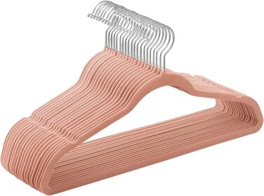 Набір вешалок SONGMICS для одягу, 20 шт., велюрова поверхня, для сорочок, жакеток, пальто та костюмів, 41.5 см, рожевий, CRF026R20