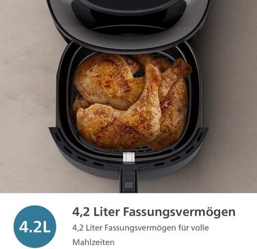 Philips Airfryer 3000 Series 4.2L, Viewing Window, 16-in-1 Airfryer, RapidAir Plus Technology, Less Fat, HomeID Recipe App, Effortless Cleaning (NA320/00)