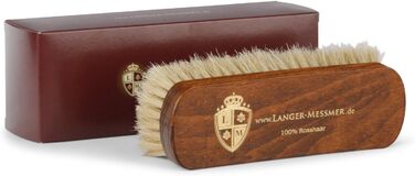 Langer & Messmer shoe brush made of fine horsehair for effectively polishing your shoes - The polishing brush for professional shoe care - Available individually or in a 2-pack