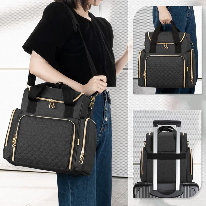 Органайзер для косметики Luxja: жіноча косметичка для макіяжу, подорожей (чорний)