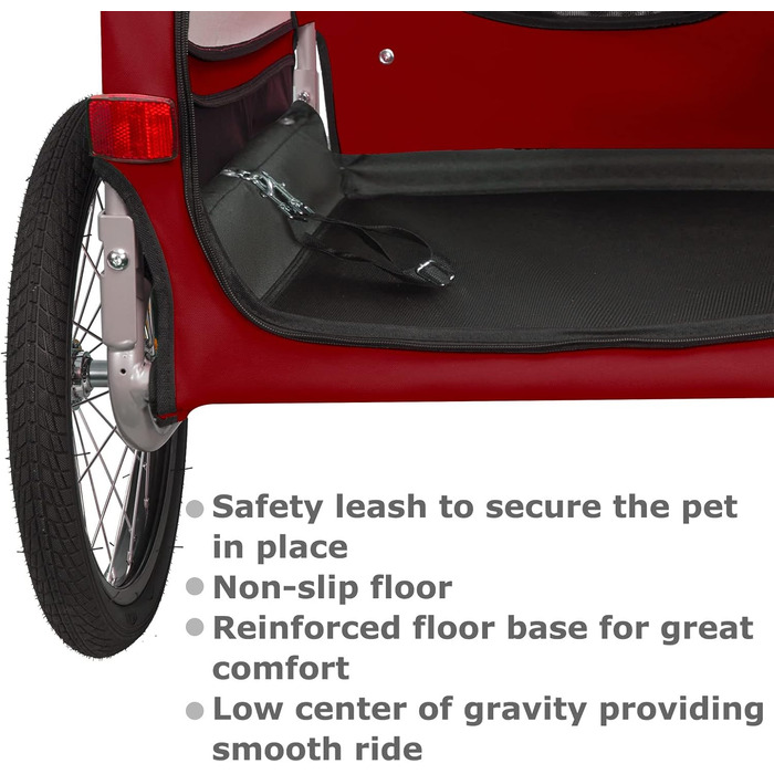 DOGGYHUT® Tobi - великий велопричіп для собак, до 35 кг, червоний