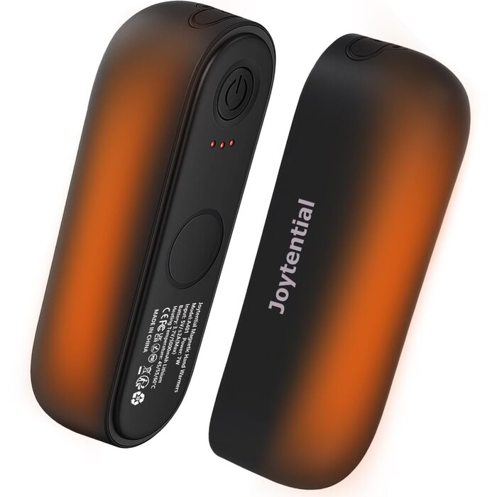 Електричний грілка для рук та кишень, 10000mAh, 2-в-1, портативний, магнітний, 3 режими нагріву, багаторазовий, для активного відпочинку, кемпінгу, подарунок для жінок та чоловіків, чорний