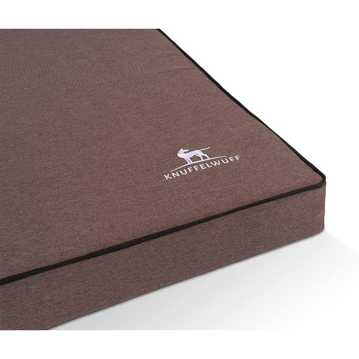 Ортопедичний лежак для собак Knuffelwuff Nantucket з велюру, ручної роботи, XL, 100 x 70 см, знімний чохол, можна прати, для великих, середніх та маленьких собак (колір: коричневий, розмір: 100 x 70 x 10 см)