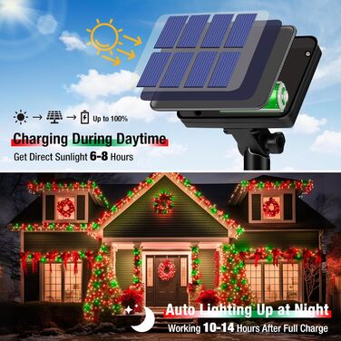 Сонячна гірлянда для вулиці BTfarm, 2 шт. по 15 м, 150 LED, IP65, вологостійка, мідний дріт, для саду, тераси, вечірки (тепле біле світло)