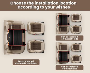 Pecute Dog Car Seat - Reinforced & Secure Dog Seat for Medium & Large Dogs - Adjustable Straps & Stable Car Dog Crate for Rear Seat (L)