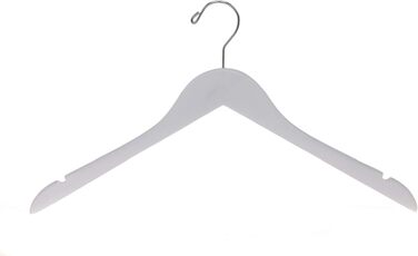 Дерев'яні вішаки для одягу Quality Hangers, напіввигнуті плічка з масиву дерева з поворотним гачком для піджаків та суконь, білі, 20 шт.