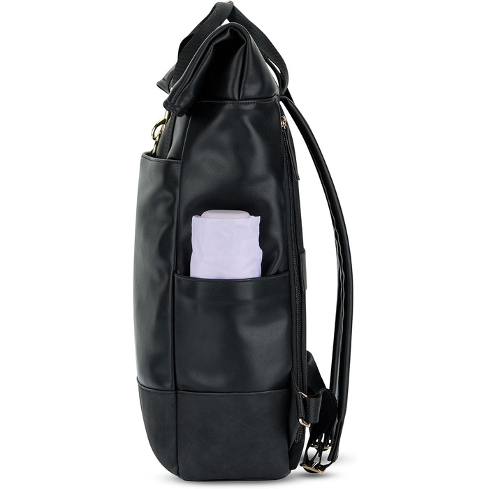 Жіночий рюкзак Expatrié Adele Rolltop: елегантний рюкзак для університету, велосипеда та роботи. Водовідштовхуючий, чорний, для ноутбука.