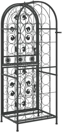 vidaXL Wine Rack 35 Bottles Metal Bottle Shelf Bottle Stand Wine Cabinet (45 x 36 x 120 cm)