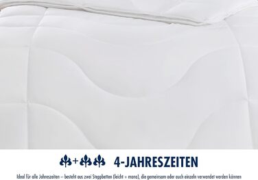 Irisette Lotte 4-Season Duvet - Made in Germany - Quilted Comforter with Top Cool Fabric, washable at 95 degrees, includes storage bag, 135 x 200 cm, white, Öko-Tex Certified 135 x 200 cm 4-Season Duvet