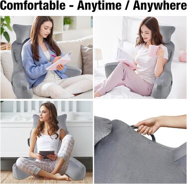 Підлогове/ліжкове крісло-подушка для читання Suewidfay, 90x80 см, з підтримкою спини та шиї