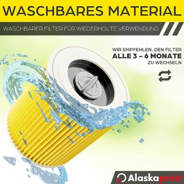Фільтр для пилососа Kärcher (3 шт.), сумісний з WD3, WD2, WD 3, WD1, MV3, MV2, NT, KNT, K A SE, VC. Замінює 6.414-552.0, 6.414-772.0, 6.414-547.0. Фільтр для алергіків (3 шт.)
