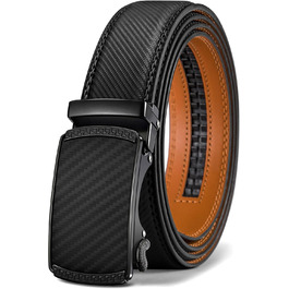 Чоловічий шкіряний ремінь BULLIANT з автоматичною застібкою-разом, ширина 35 мм, регульований розмір 110 см, чорний