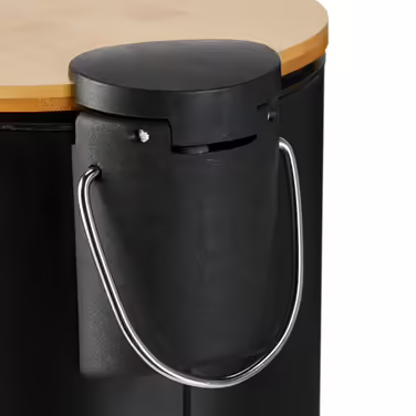 Relaxdays Trash Can 3 l with Bamboo Lid