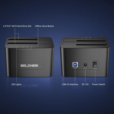 Док-станція для HDD/SSD USB 3.0 на 2 слоти, для 2.5
