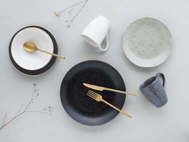 CreaTable Серія INDUSTRIAL GOLD: 16-частинний набір посуду для 4 осіб (сірий), з каменю, для духовки та посудомийної машини