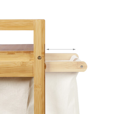 Relaxdays Bamboo Laundry Basket, Extendable