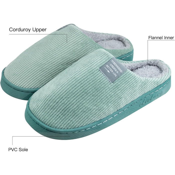 Зимові теплі халапи для дому з антиковзаючою підошвою, зелені, 38/39 EU