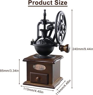 Coffee Grinder, Portable Manual Coffee Grinder, Manual Coffee Bean Grinder, Hand Grinder Pepper Spice Home Grinding Machine, Retro Manual Coffee Grinder Pepper Mill