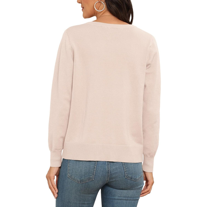 Жіночий в'язаний кардиган PrinStory з круглим вирізом, легкий, на ґудзиках, класичний, кольору абрикос