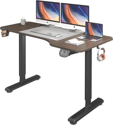 Електричний стіл Dripex з регулюванням висоти, 160x75x(71-117) см, для home office, горіх+чорний