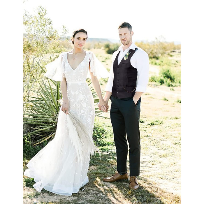 Чоловіча жилетка RONGKIM Showu з паєтками, Slim Fit, для вечірки/весілля, елегантний костюмний стиль, чорна