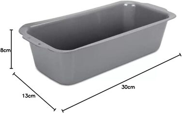Форма для випікання хліба Städter, 30x13 см, 2,4 л, металева, емальована, срібляста, термостійка до 300°C