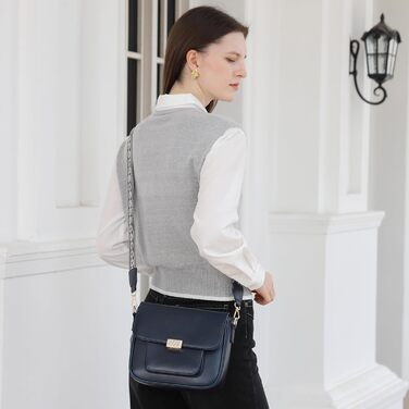 Сумка жіноча Miss Lulu середнього розміру через плече з екошкіри та замші вінтажний блакитний (2513)