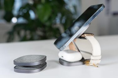 XLayer MagFix Pro 3 в 1 Зарядна станція MagSafe для iPhone 16/15/14/13/12, Apple Watch 5/6/7/8/9/SE/Ultra, бездротова, магнітна, складна, з підставкою