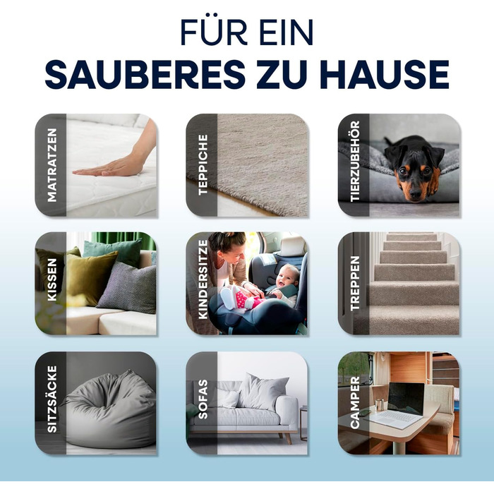 CLEANmaxx Професійний пароочисник для меблів та килимів Pro Steam | 3-в-1: для меблів, точкове чищення, прання | Ефективний видалення плям гарячою водою та парою для килимів, авто, диванів (Чорний з шампунем, Pro 400W)