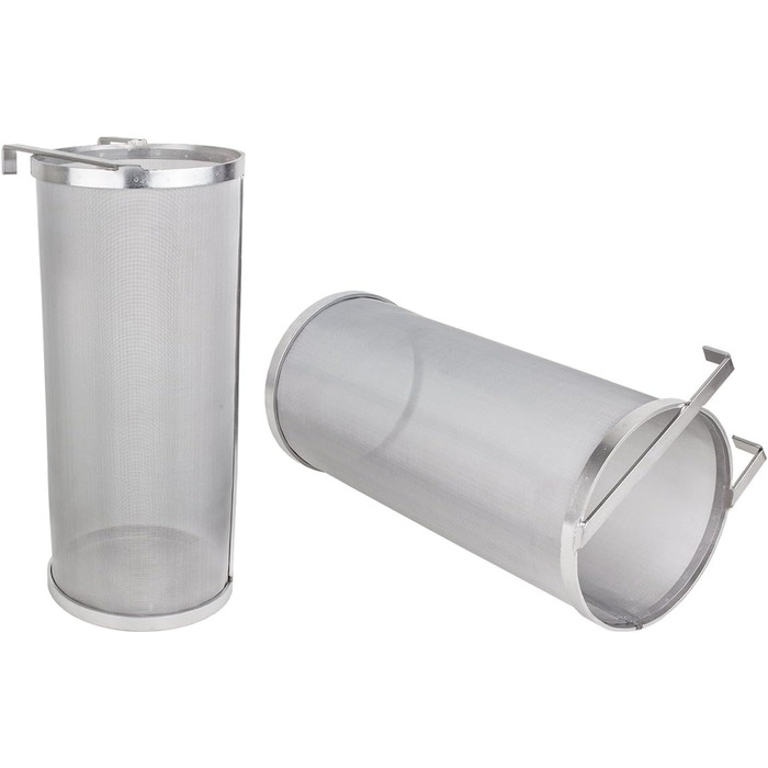 Beeketal 'BBF-1' Beer Hop Filter Fine Mesh Strainer made of stainless steel with a very fine 300 micron mesh (approx. 350 x 150 x 150 mm), beer filter e.g. for clarifying mash residues, with a bracket for hanging.