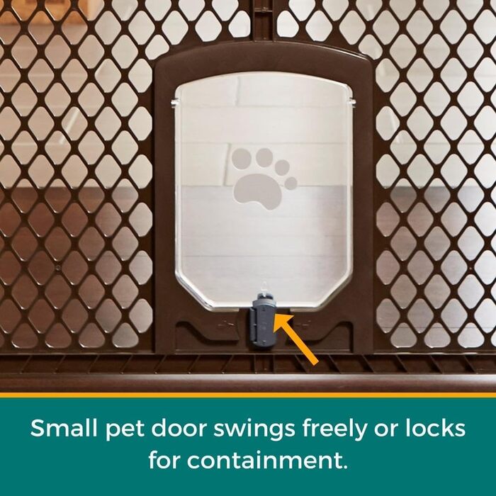 Льотний вольєр для собак North States MYPET Petyard, розкладний, 6 панелей, 66 см, для дому та вулиці, колір Feldstone