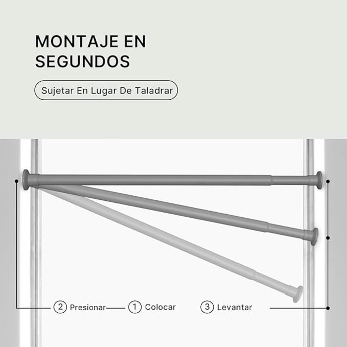 Розпірна штора для ванної MEISENBERG 70-120 x 25 мм