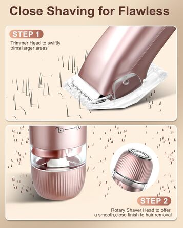 Електричний жіночий епілятор 2 в 1 з тримером, silky splash, Rose Gold, IPX7, з керамічними лезами