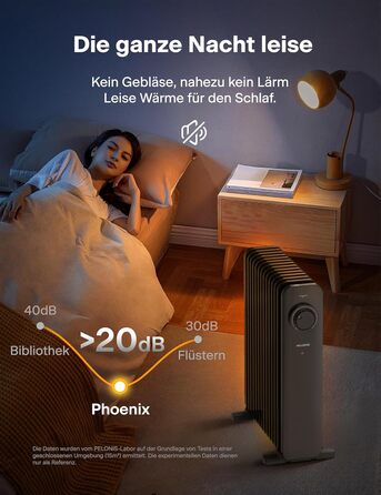 PELONIS 2500W Oil Radiator - Energy Saving, 13 Ribs Electric Heater, Mobile Electric Heater with Thermostat, 3 Heat Settings and Overheat Protection, Electric Radiator Heater, Black 13 Ribs without Remote Control Black