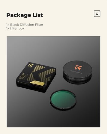Фільтр K&F Concept Black Mist 1/4 82mm для відео та портретної зйомки (Nano-Xcel)